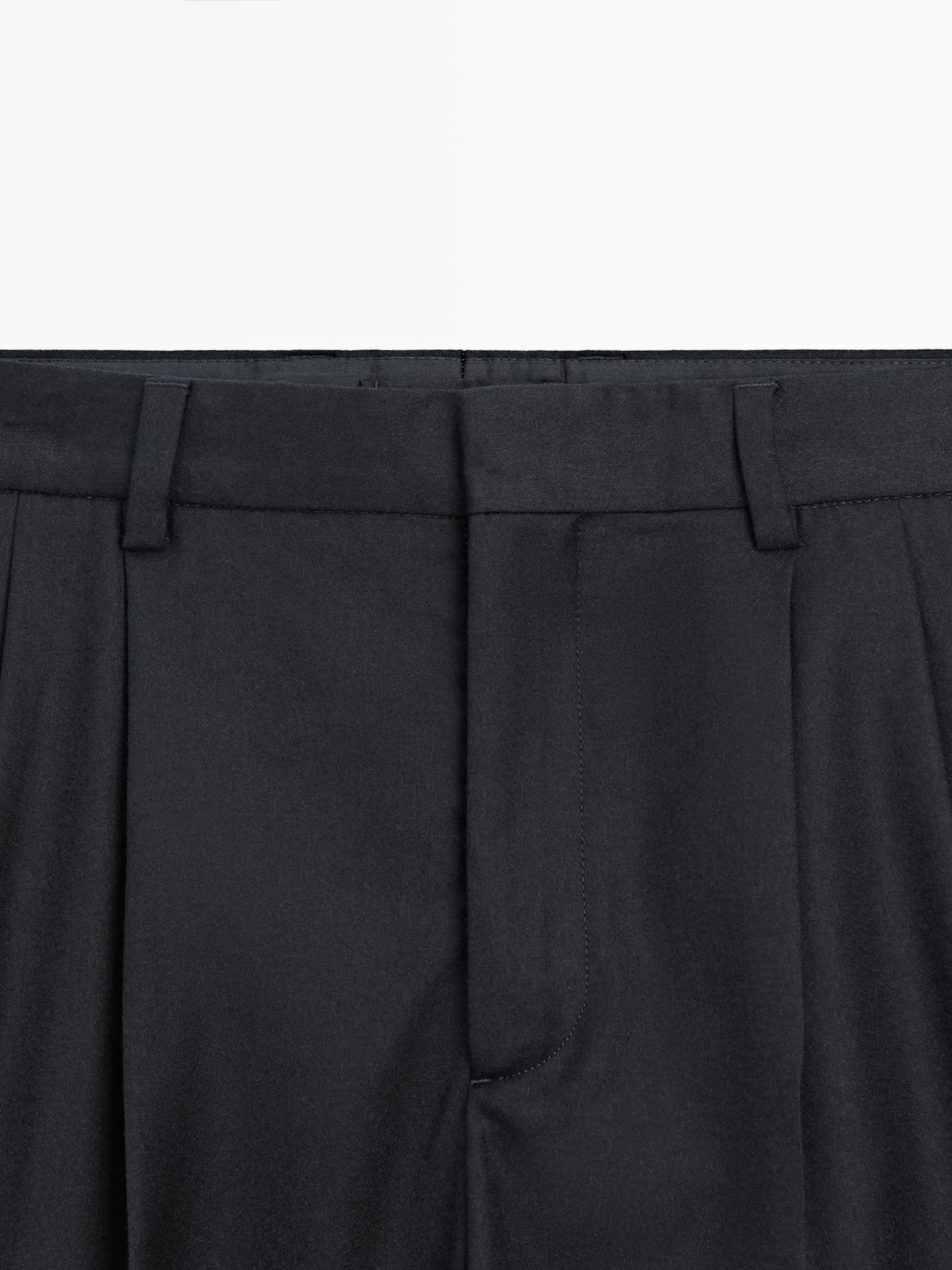 Flannel trousers with darts - LIMITED